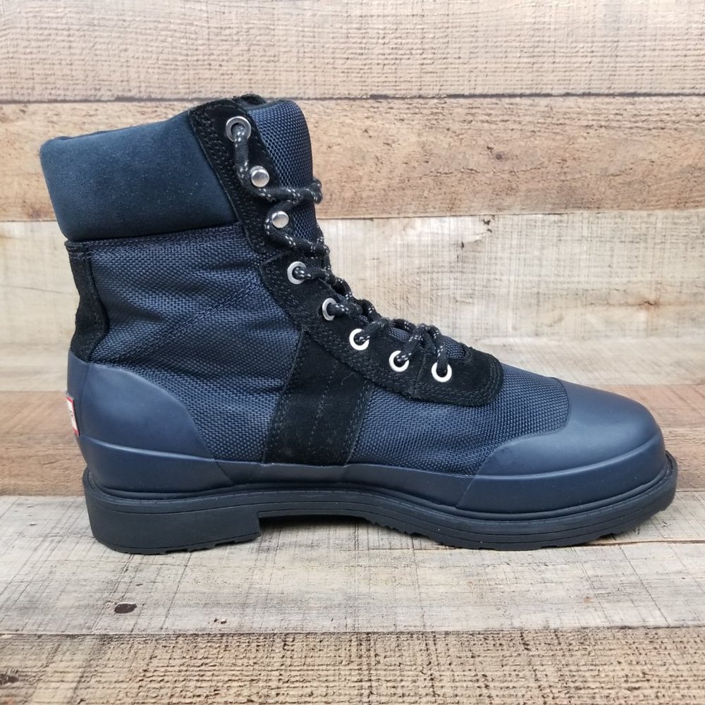Hunter Original Insulated Commando Men Sz 8 Boot Blue Black Rain Lace Up Lined - Picture 5 of 8